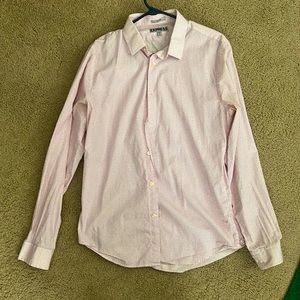 Express men’s shirt size medium white with tiny red polka dots